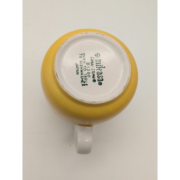 Mikasa Cera-Stone Creamer D1300 Daybreak Yellow Vintage MCM Japan - Picture 5 of 7